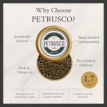 PETRUSCO River Beluga Hybrid Caviar | Delicious and Premium Black Caviar | Gourmet Seafood in a 50 g (1.7 oz) Metal Tin, Beluga Caviar Sourced From Sturgeon Fish, Fine Dining Staple