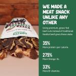 Grazly Beef Brisket Slab – Grass-Fed & Finished | Only Meat & Salt, Soft & Buttery Texture | High-Protein Carnivore Snack | Made from 1lb Raw Brisket | 5oz On-the-Go Snack Pack