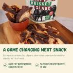 Grazly Beef Brisket Slab – Grass-Fed & Finished | Only Meat & Salt, Soft & Buttery Texture | High-Protein Carnivore Snack | Made from 1lb Raw Brisket | 5oz On-the-Go Snack Pack