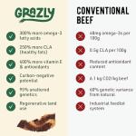 Grazly Beef Brisket Slab – Grass-Fed & Finished | Only Meat & Salt, Soft & Buttery Texture | High-Protein Carnivore Snack | Made from 1lb Raw Brisket | 5oz On-the-Go Snack Pack