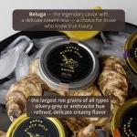 Beluga Black Caviar 1.76 Oz / 50 g - Sturgeon Сaviar with Balanсed Flavor - Gourmet Fish Roe, Сaviar Food