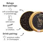 Beluga Black Caviar 1.76 Oz / 50 g - Sturgeon Сaviar with Balanсed Flavor - Gourmet Fish Roe, Сaviar Food