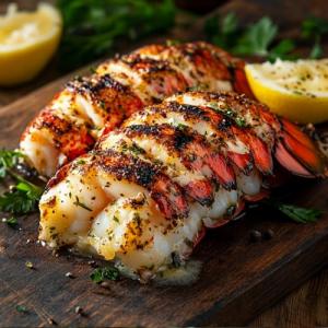 OCEANZEN Maine Lobster Tails 8–10 oz Each, Premium Grade A, Flash-Frozen for Freshness (4 Tails)