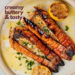 OCEANZEN Maine Lobster Tails 8–10 oz Each, Premium Grade A, Flash-Frozen for Freshness (4 Tails)