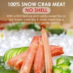 Nordic Catch Wild Arctic Snow Crab Meat, Crab Legs with No Shell for Easy Preparation, 100% Wild-Caught Premium Leg Meat - Fresh Caught, Cooked, & Individually Frozen Seafood At Sea - 2 Pack (32 oz)