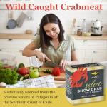 Cole’s Patagonian Wild-Caught Snow Crab Meat | Tender Lump Crab Meat | Good Source of Protein, Keto-Friendly | 5.3 oz Can, 3 pack