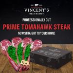Vincent's Meat Market - Prime Tomahawk Steak Package, Juicy Ribeye Beef with Bone-In, Gourmet, Hand Cut and Trimmed, Restaurant Quality, Perfect for Grilling, Roasting, Premium Value, Rich Flavor, Butcher's Selection - 32 oz