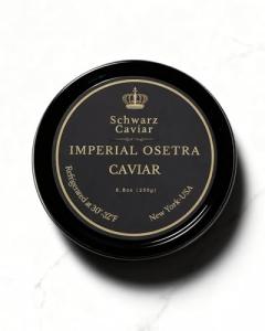 Imperial Ossetra Black Caviar – 250g – Schwarz Caviar – Premium Sturgeon Roe – Imported Gourmet Caviar – Buttery, Nutty Flavor – Luxury Seafood for Fine Dining & Entertaining
