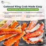 Colossal Red King Crab Leg Splits – Pre-Split for Easy Prep, Fully Cooked & Flash Frozen – Premium Wild-Caught Crab from Norway – 1 lb Pack