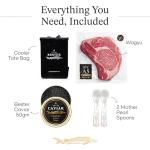 Japanese Beef Wagyu Ribeye A5 Steak 1lbs (450g) & Royal Osetra Caviar Combo (1.75oz)