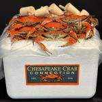 Chesapeake Crab Connection - Fresh Blue Crabs - 1/2 Bushel "Bay" Male Mix (Measuring 5" - 5.5" Point To Point) - Infused With Classic Maryland Style Old Bay Crab Seasoning - Filled With Lump Crab Meat - Perfect For A Crab Boil Or Fresh Seafood Feast