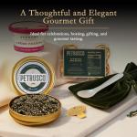 PETRUSCO Premium Beluga Hybrid 30g Caviar Gift Set - Sustainable Gourmet Delicacy with Blinis, Crème Fraîche, Pearl Spoon & Opener - Elegant Presentation