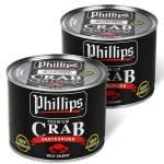 Phillips Colossal Lump Crab Meat 16oz Can, 2 Pack – Wild Caught Canned Lump Crabmeat, Pasteurized Long Shelf-Life, Hand-Picked Shell-Free Blue Crabs, Large Lumps for Premium Dishes & Cocktails