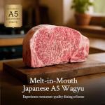 PETRUSCO Japanese A5 Wagyu Steak Meat - Premium Striploin Pasture-Raised Beef - Rich, Buttery Flavor & Melt-in-Your-Mouth Texture – Perfect for Sushi, Steak Nights, or Gourmet Dishes (2x16 Oz)