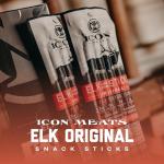 ICON Meats Elk and Pork Snack Sticks, Original, 6 Pack of High Protein Snacks, 4 Meat Sticks per Pack, Low Sugar, Gluten Free, Natural, USDA Inspected, Made in the USA, Valentines Day Gifts for Him