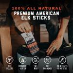 ICON Meats Elk and Pork Snack Sticks, Original, 6 Pack of High Protein Snacks, 4 Meat Sticks per Pack, Low Sugar, Gluten Free, Natural, USDA Inspected, Made in the USA, Valentines Day Gifts for Him