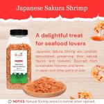 Byait Dried Japanese Sakura Shrimp 4 Oz, Wild-Caught Baby Shrimp, Dehydrated Small Shrimp for Ramen Toppings, Seafood Soups, and Gourmet Cooking, Non-GMO, Gluten-Free