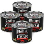 Phillips Colossal Lump Crab Meat 16oz Can – 4 Pack – Wild Caught Canned Lump Crabmeat, Pasteurized, Hand-Picked Shell-Free Blue Swimming Crabs, Large Lumps for Premium Dishes & Cocktails