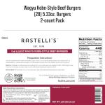 Rastelli's Wagyu Beef Burger (28 ct) 5.33 oz Portions, 9.33 lbs. Total