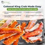 Colossal Red King Crab Leg Splits – Pre-Split for Easy Prep, Fully Cooked & Flash Frozen – Premium Wild-Caught Crab from Norway – 1 lb Pack