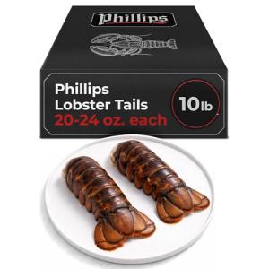 Wild Caught North Atlantic Lobster Tails - 10Lb Box, 20-24 Oz Each, 100% Natural, Restaurant Quality, Fresh Frozen Lobster Tails, Premium Seafood for Grilling, Boiling, Baking or Broiling