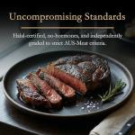 Petrusco Australian Wagyu Ribeye Steak MS 8-9, Grass Fed & 400-Day Grain Finished, Darling Downs Single-Origin Beef, Halal Certified, No Hormones, Premium Gourmet Steak, 16oz