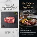 Petrusco Australian Wagyu Ribeye Steak MS 8-9, Grass Fed & 400-Day Grain Finished, Darling Downs Single-Origin Beef, Halal Certified, No Hormones, Premium Gourmet Steak, 16oz