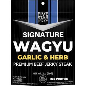 Five Star Wagyu Beef Jerky – Garlic & Herb 6-Pack (12oz)