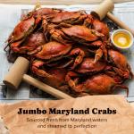 Maryland Steamed Blue Crabs – Jumbo Hardshell (6.5–7 in), Fresh Freshly Steamed Seafood with Mallets & Crab Paper Included, Crab Feast Kit for Delivery pack of 12