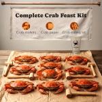 Maryland Steamed Blue Crabs – Jumbo Hardshell (6.5–7 in), Fresh Freshly Steamed Seafood with Mallets & Crab Paper Included, Crab Feast Kit for Delivery pack of 12