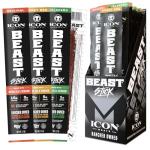 ICON Meats BEAST Stick Sampler - Assorted Flavors of ICON Meats Bison, Elk, Venison and Pork BEAST Sticks - 16 Pack of Individually Wrapped Meat Stick – USDA Approved, All Natural Artisan Meat, Diet and Macro Friendly, High Protein, Low Calorie, Zero to Low Sugar