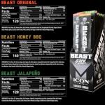 ICON Meats BEAST Stick Sampler - Assorted Flavors of ICON Meats Bison, Elk, Venison and Pork BEAST Sticks - 16 Pack of Individually Wrapped Meat Stick – USDA Approved, All Natural Artisan Meat, Diet and Macro Friendly, High Protein, Low Calorie, Zero to Low Sugar