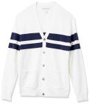 Men's Cotton Rugby Stripe Cardigan - Navy/White