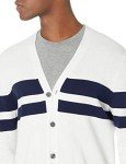 Men's Cotton Rugby Stripe Cardigan - Navy/White