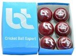 BT Red Cricket Balls - Pack of 6 Leather Balls