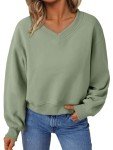 Light Green Cropped Sweatshirt for Women