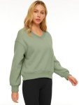 Light Green Cropped Sweatshirt for Women