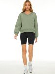 Light Green Cropped Sweatshirt for Women