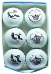 BT White Cricket Ball - Pack of 6 Leather Balls