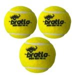 Bratla Pro Lightweight Tennis Balls for Cricket (3-Pack)