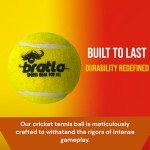 Bratla Pro Lightweight Tennis Balls for Cricket (3-Pack)