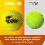 Bratla Pro Lightweight Tennis Balls for Cricket (3-Pack)