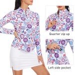 M MOTEEPI Women's Quarter Zip Lightweight Pullover