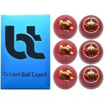 BT Red Cricket Ball - Pack of 6 Leather Balls