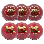 BT Red Cricket Ball - Pack of 6 Leather Balls