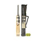 Kashmir Willow Cricket Bat with Practice Tennis Balls