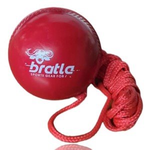 Bratla Cricket Training Ball with Rope for Practice
