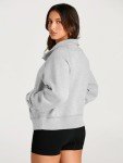 Womens Half Zip Cropped Sweatshirt - Grey