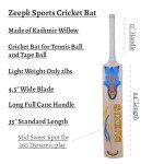 Zeepk SIXER6 Tennis Cricket Bat - 35" Kashmir Willow