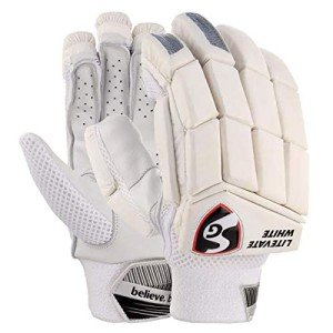 SG Litevate White Cricket Batting Gloves for Youth